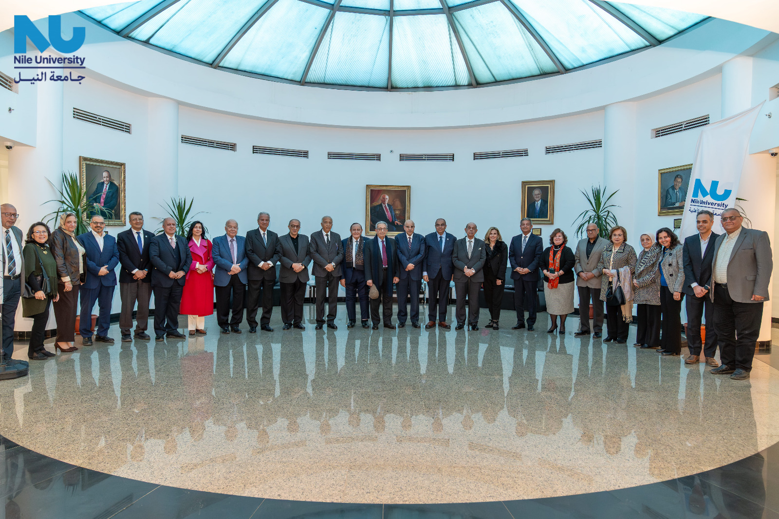 Nile University proudly hosted a significant meeting between the NU Board of Trustees and the University Council