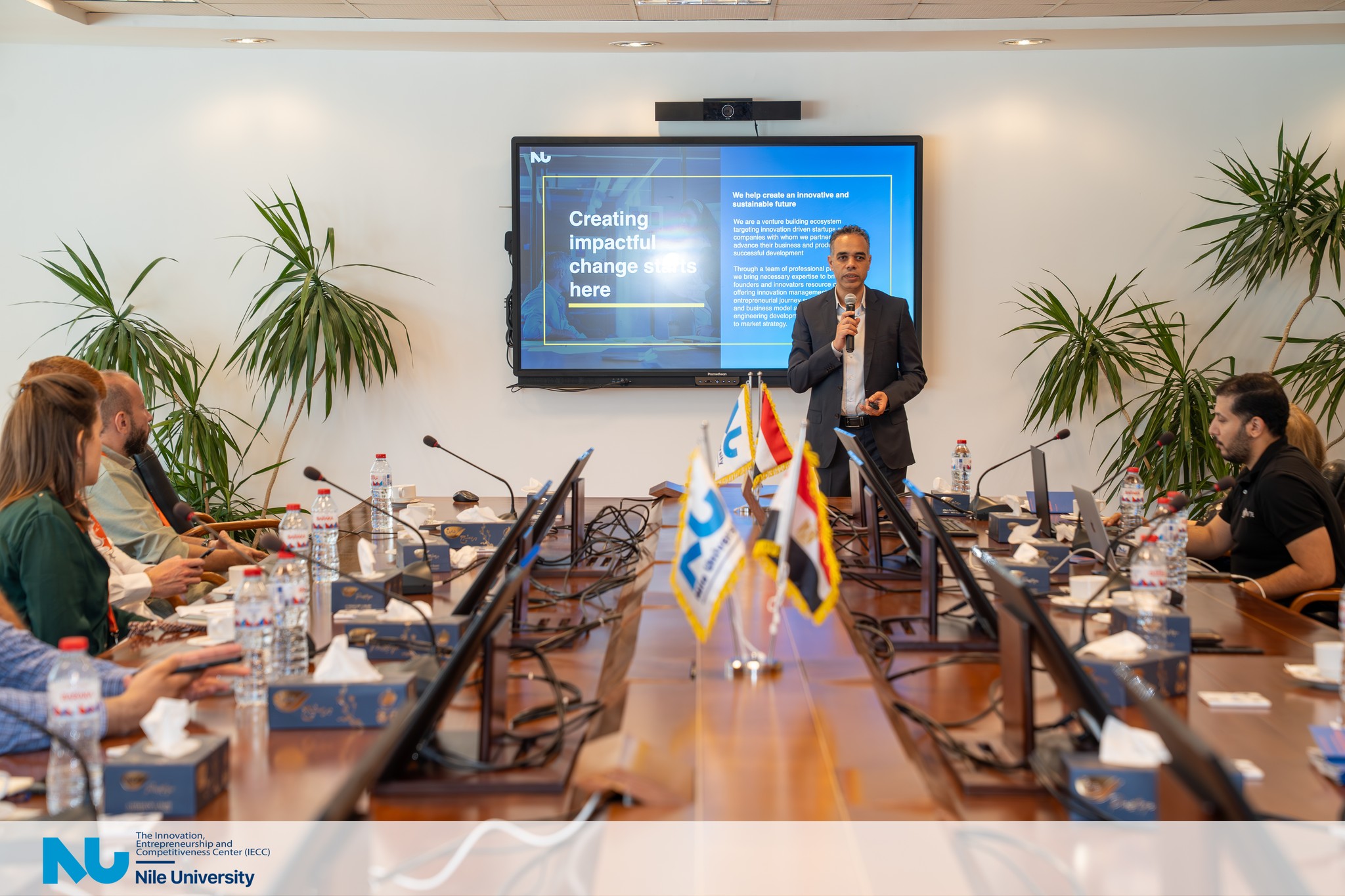 We hosted a visit from the Dutch Embassy delegation at Nile University, as part of their exploration of research, innovation, and entrepreneurship ecosystems in Egypt