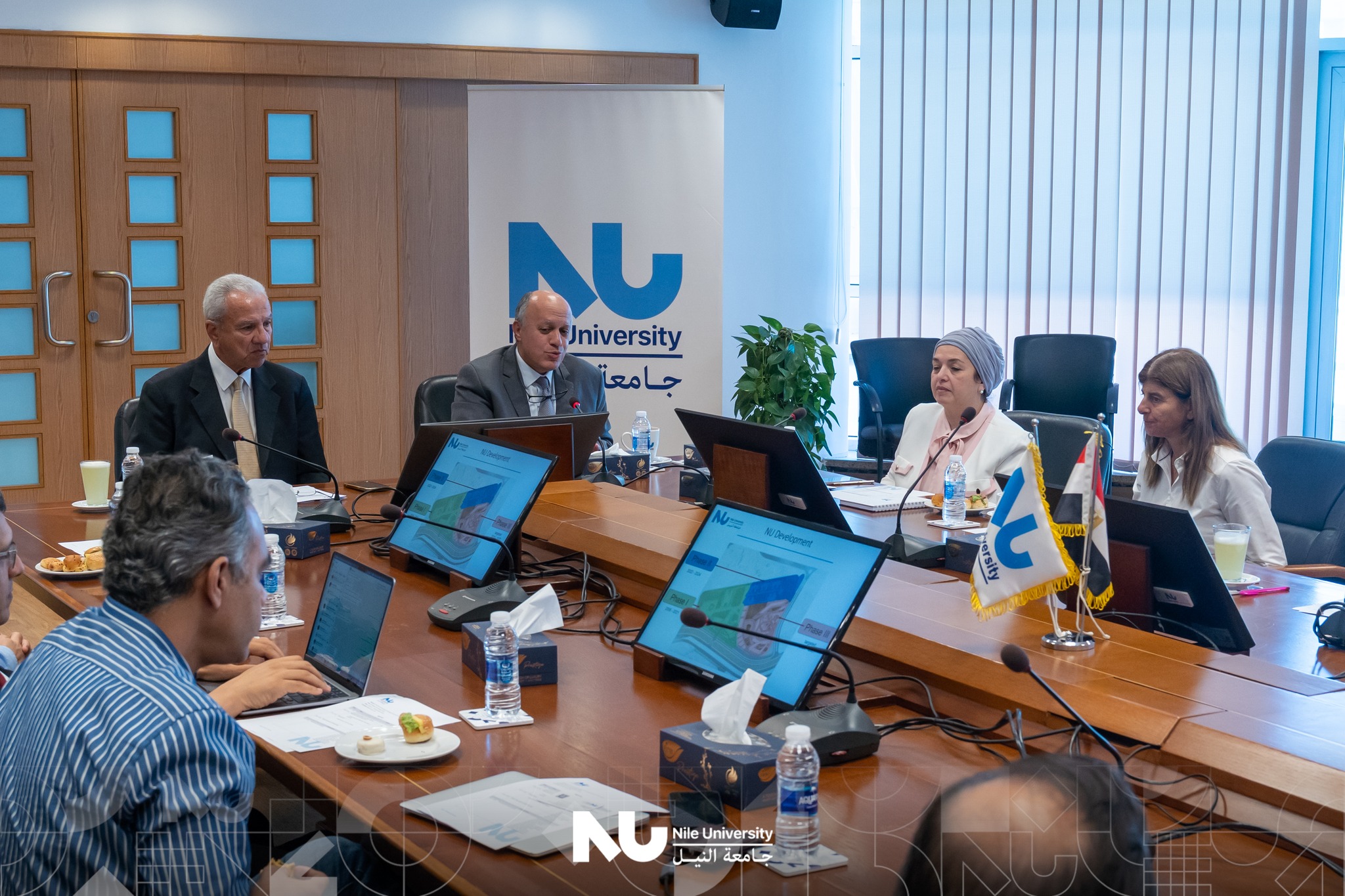 The Office for International Affairs at Nile University was delighted to host Dr. Dina Rashed from the University of Chicago and Ms. Heba Iskander from Orascom Construction