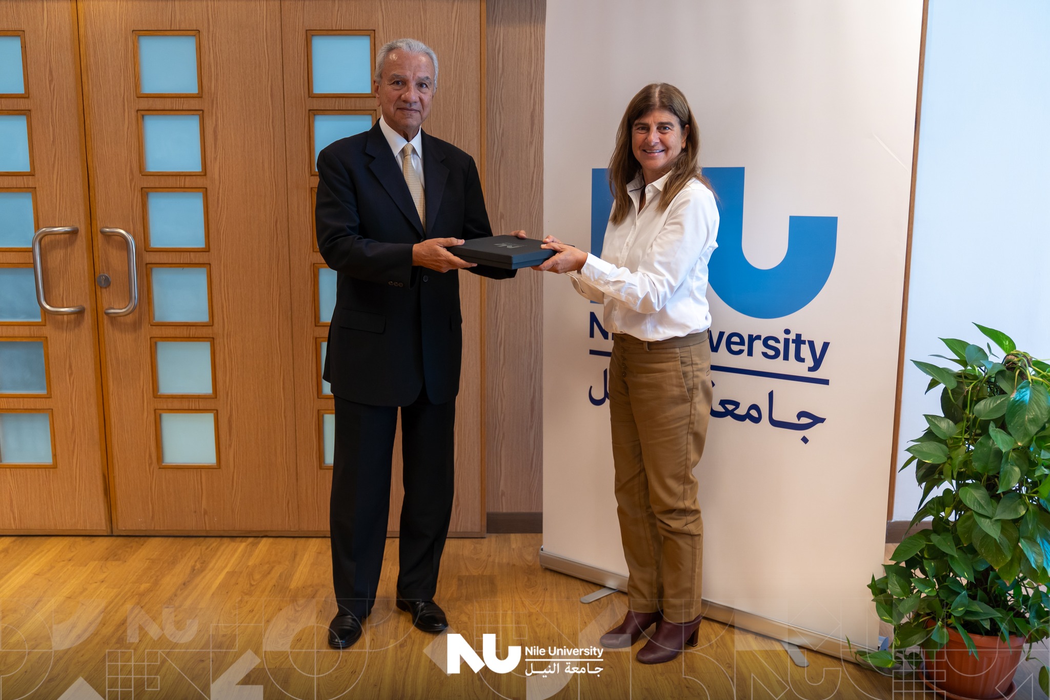 The Office for International Affairs at Nile University was delighted to host Dr. Dina Rashed from the University of Chicago and Ms. Heba Iskander from Orascom Construction
